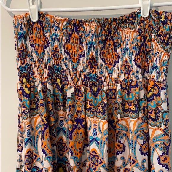 Earthbound Bright Paisley Strapless Maxi Dress - Picture 2 of 6